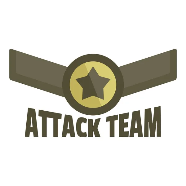 Logotipo do ícone da equipe de ataque, estilo plano —  Vetores de Stock