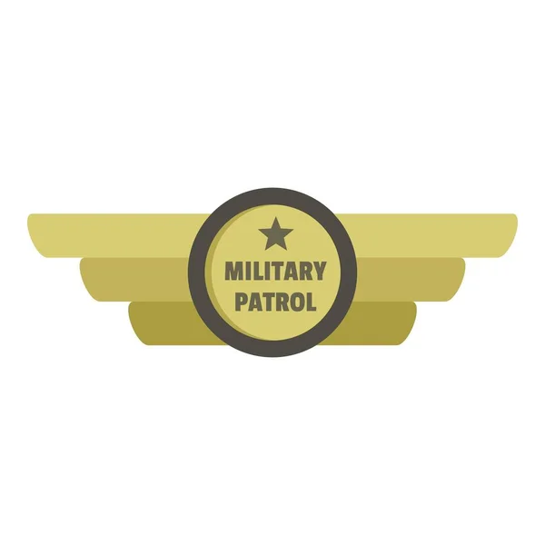 Icône de patrouille militaire logo, style plat — Image vectorielle