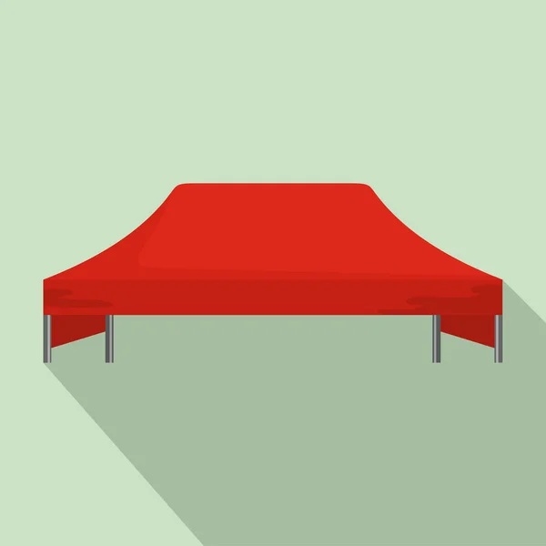 赤テント アイコン、フラット スタイル — ストックベクタ
