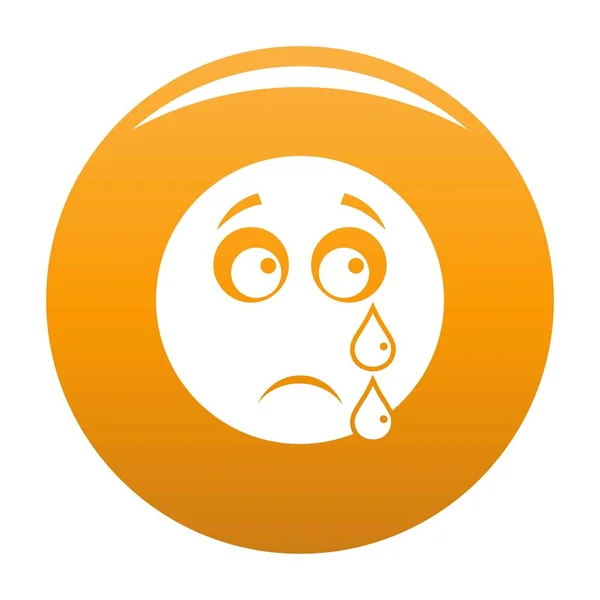 Cry glimlach pictogram vector oranje — Stockvector