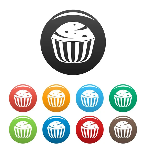 Copa de la torta iconos conjunto vector de color — Archivo Imágenes Vectoriales