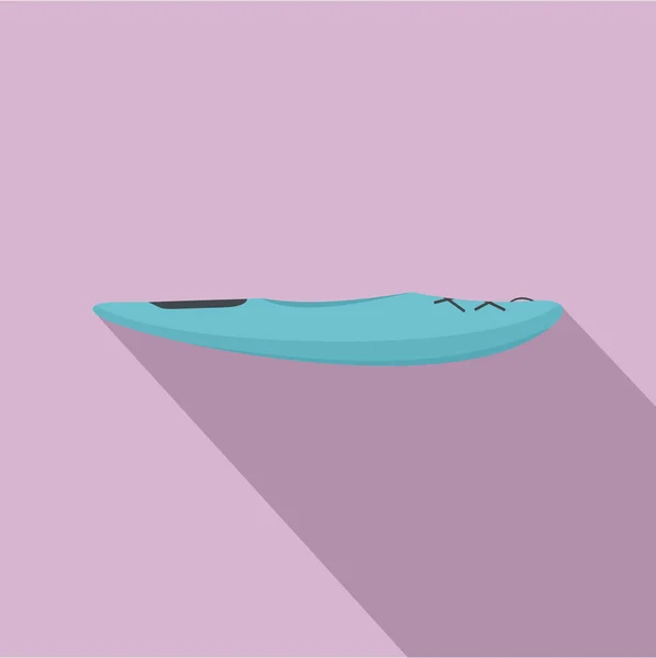 蓝色皮划艇图标, 平面风格 — 图库矢量图片