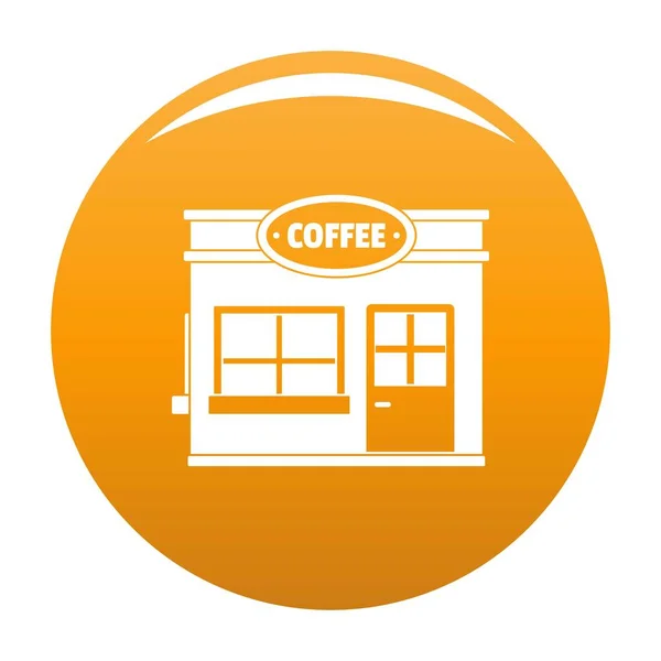 Icono de comercio de café vector naranja — Vector de stock