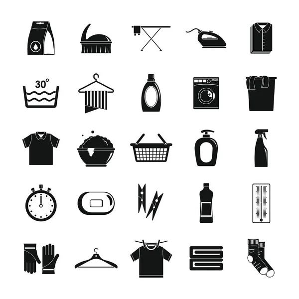 Sada pro ikony služeb ze prádelny, jednoduchý styl — Stockový vektor