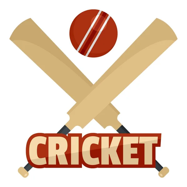 Trendy cricket logo, flat style — Stock Vector