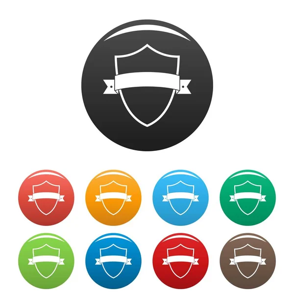 Badge element pictogrammen instellen kleur vector — Stockvector