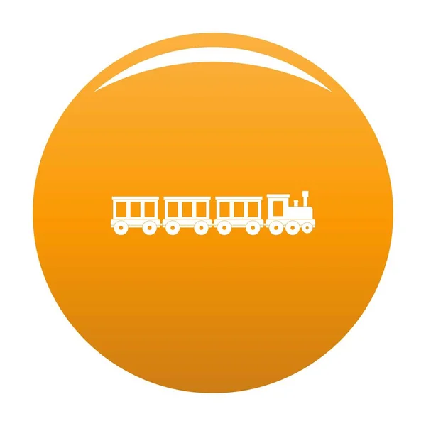 Tren de pasajeros icono vector naranja — Vector de stock