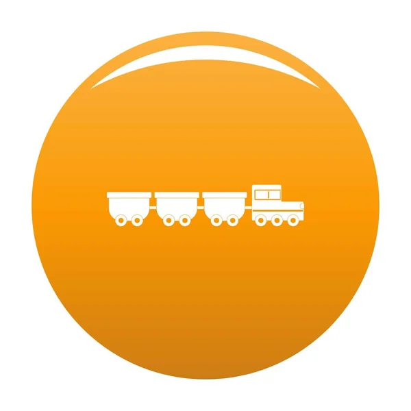 Vagones de carga icono vector naranja — Vector de stock
