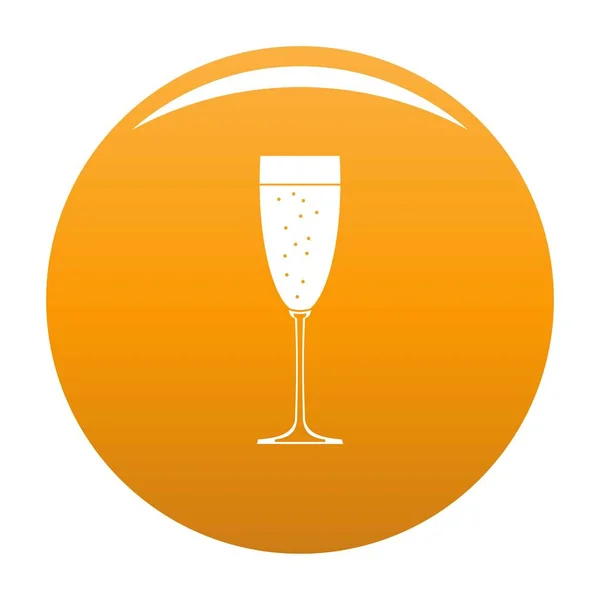 Icône champagne mousseux vecteur orange — Image vectorielle