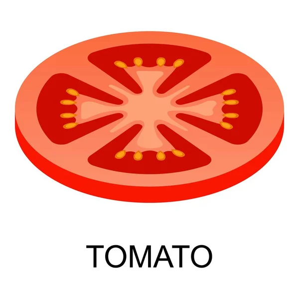 슬라이스 토마토 아이콘입니다 슬라이스 토마토 아이콘 디자인 배경에 고립의 아이소메트릭 — 스톡 벡터