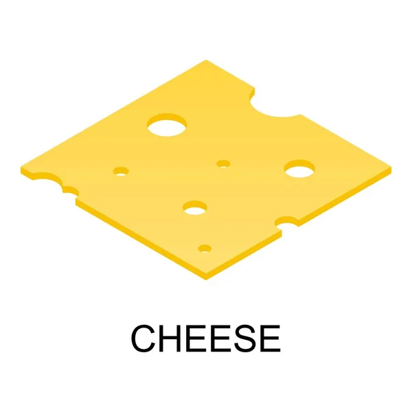 Sliced cheese icon, isometric style — Stock Vector