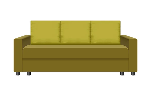 复古沙发样机, 逼真风格 — 图库矢量图片