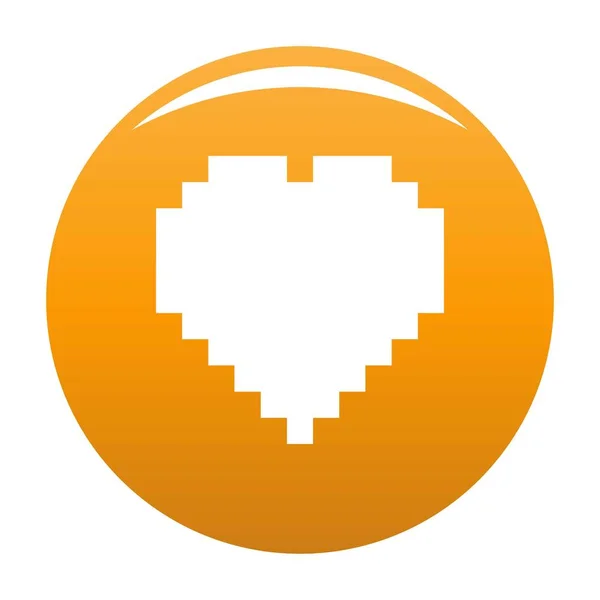 Pixel Herz Symbol Vektor orange — Stockvektor