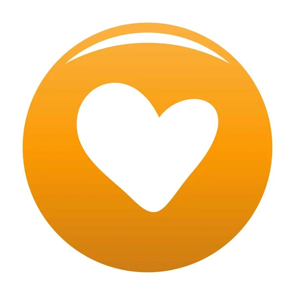 Vero cuore icona vettore arancione — Vettoriale Stock