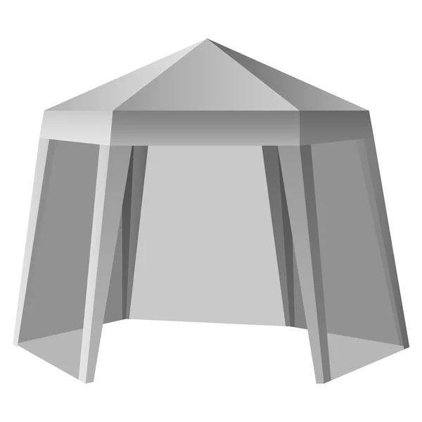 Akciós kültéri sátorban makett, reális stílus — Stock Vector