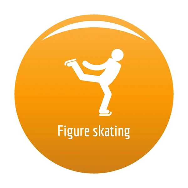 Icône de patinage artistique vecteur orange — Image vectorielle