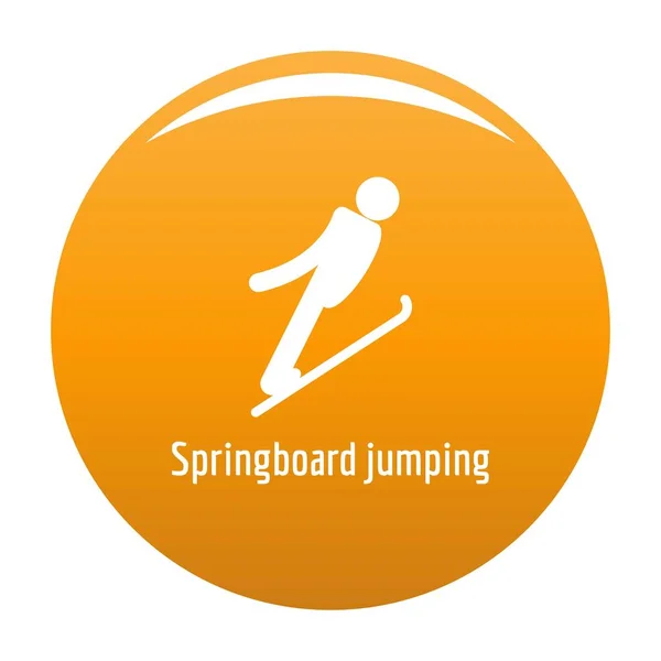 Springboard salto icono vector naranja — Archivo Imágenes Vectoriales