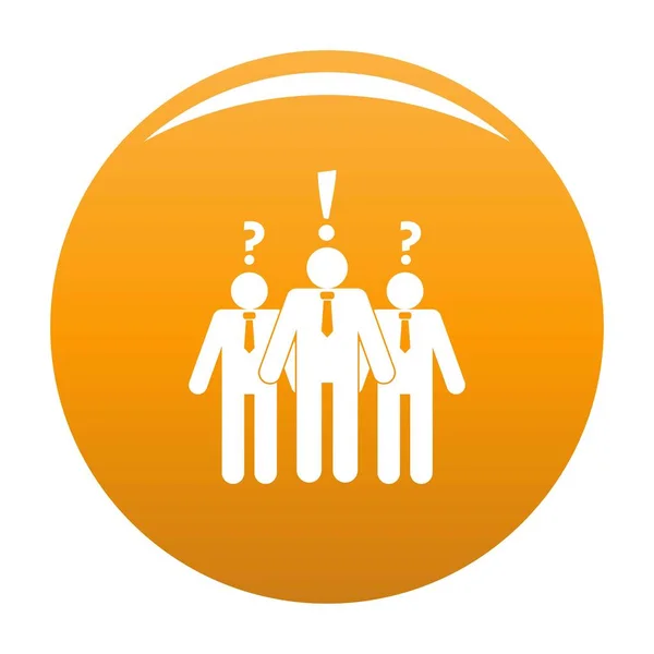 Teamwork Icon Vektor orange fragen — Stockvektor