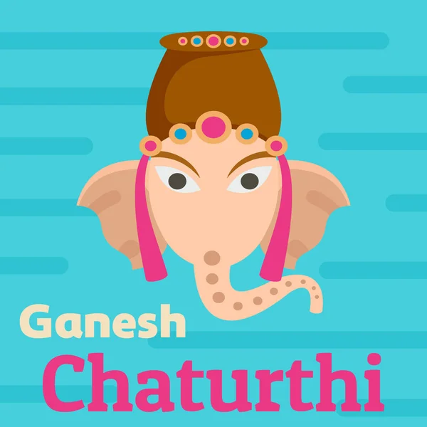 Ganesh Chaturthi sfondo, stile piatto — Vettoriale Stock