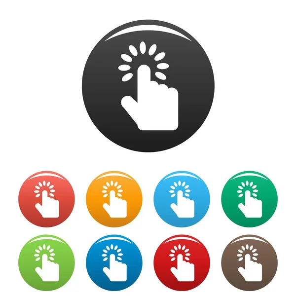 Hand-Cursor-Symbole setzen Farbvektor — Stockvektor