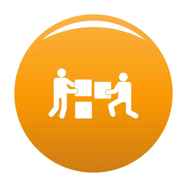 Budování týmové spolupráce ikona Vektor oranžová — Stockový vektor