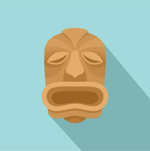 Icono de tiki hecho en madera, estilo plano — Vector de stock