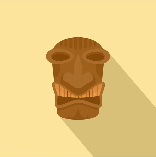 Ídolo tribal tiki icono, estilo plano — Vector de stock
