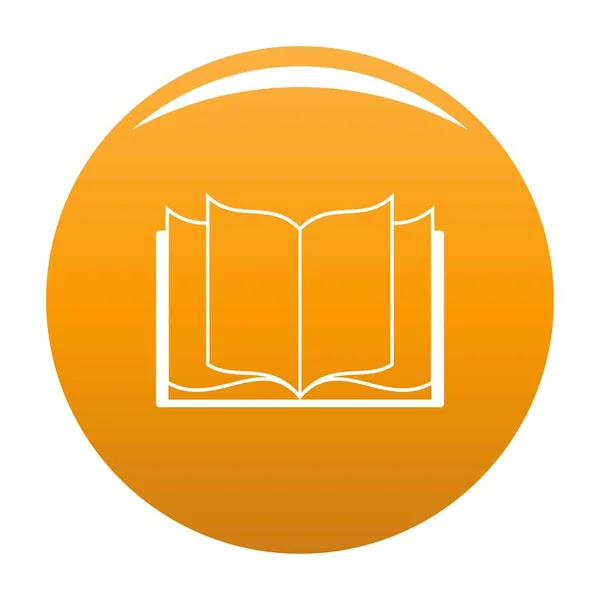 Boek leren pictogram vector oranje — Stockvector