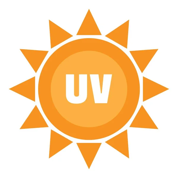 Logotipo del sol UV, estilo plano — Archivo Imágenes Vectoriales