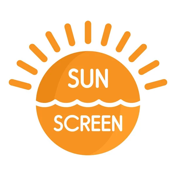 Sun sea screen uv logo, flat style — Stock Vector