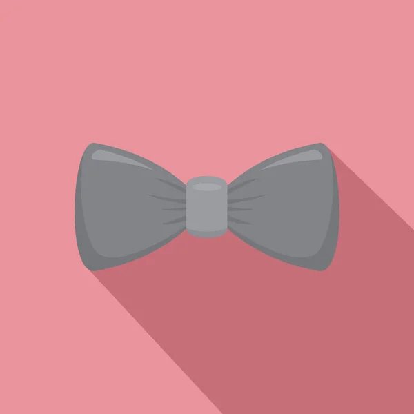 Grey bow tie icon, flat style — Stock Vector