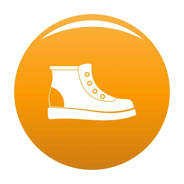 Hiking boots icon vector orange — Stock Vector