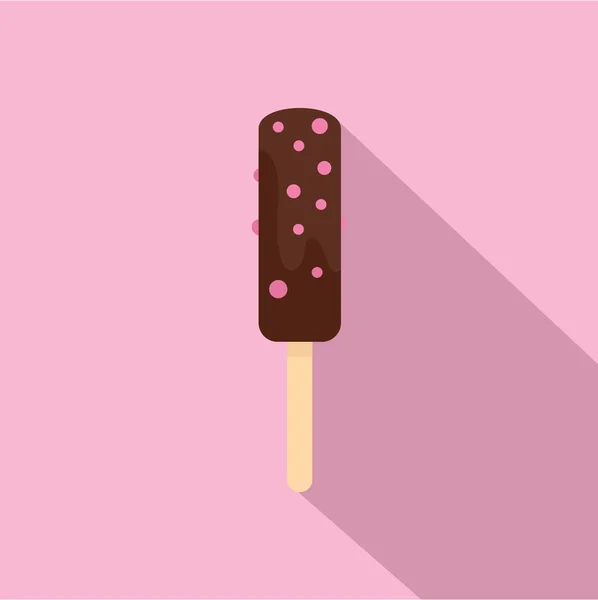 Icono Helado Chocolate Ilustración Plana Del Icono Del Vector Helado — Archivo Imágenes Vectoriales