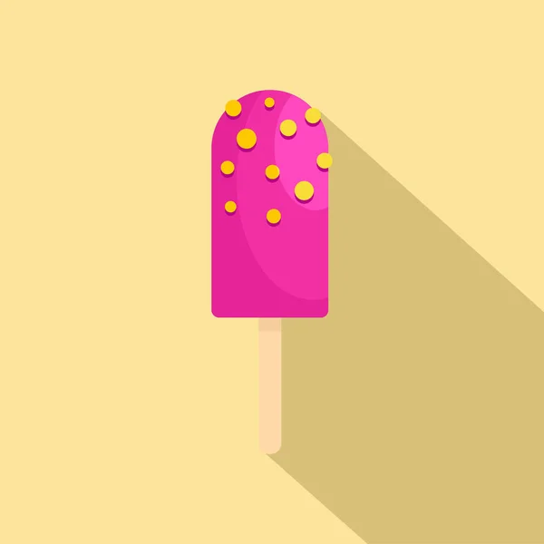 Ícone de sorvete rosa claro, estilo plano —  Vetores de Stock