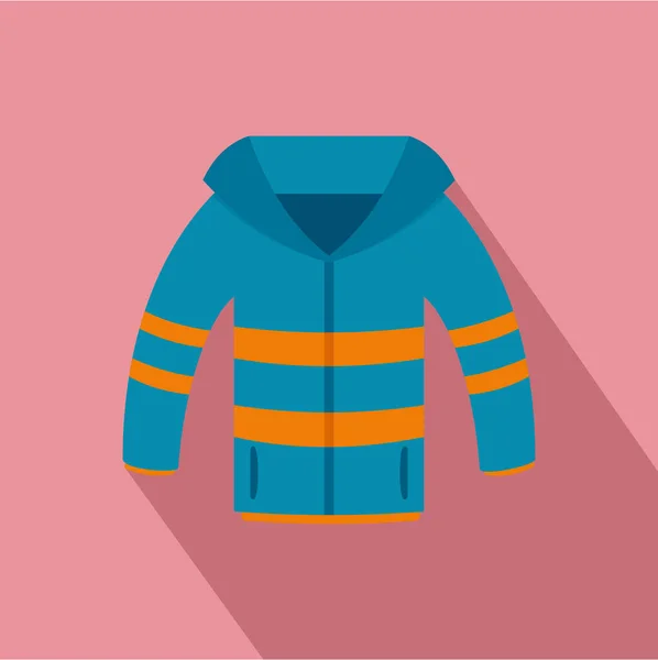Icono de chaqueta de invierno, estilo plano — Vector de stock