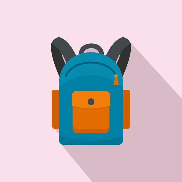 Icône sac à dos, style plat — Image vectorielle