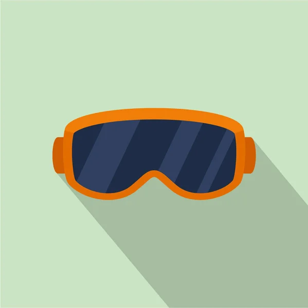 Icono de gafas de esquí, estilo plano — Vector de stock