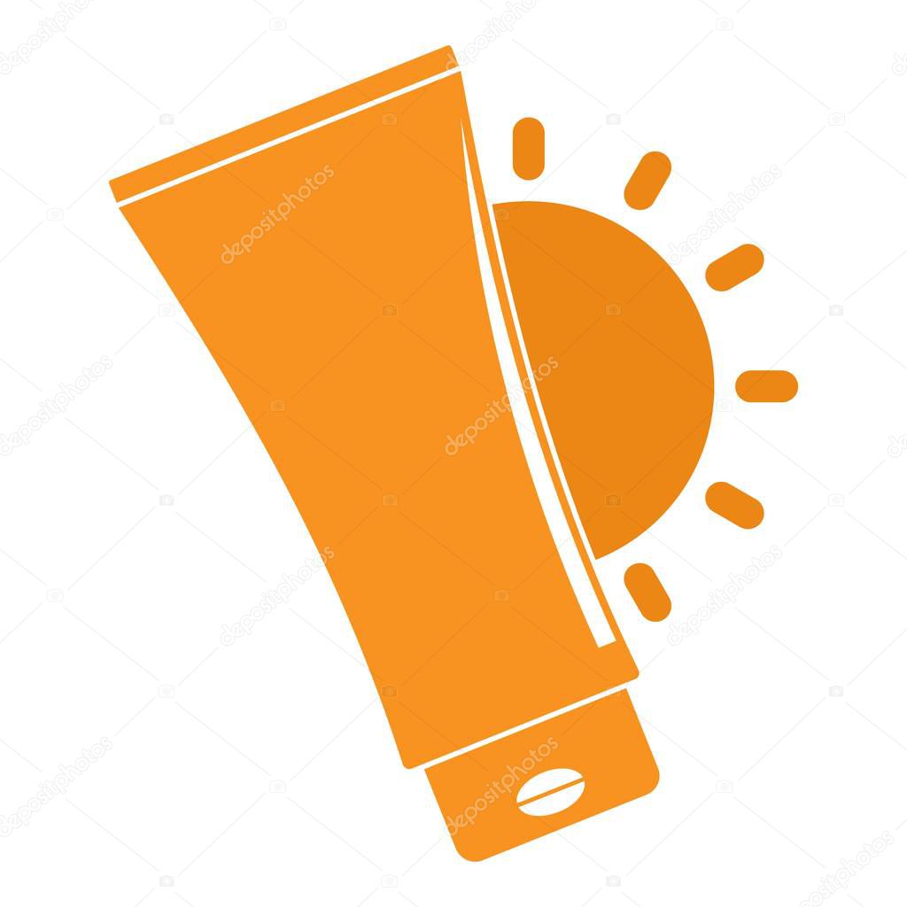 Uv sun cream logo. Flat illustration of uv sun cream vector logo for web design
