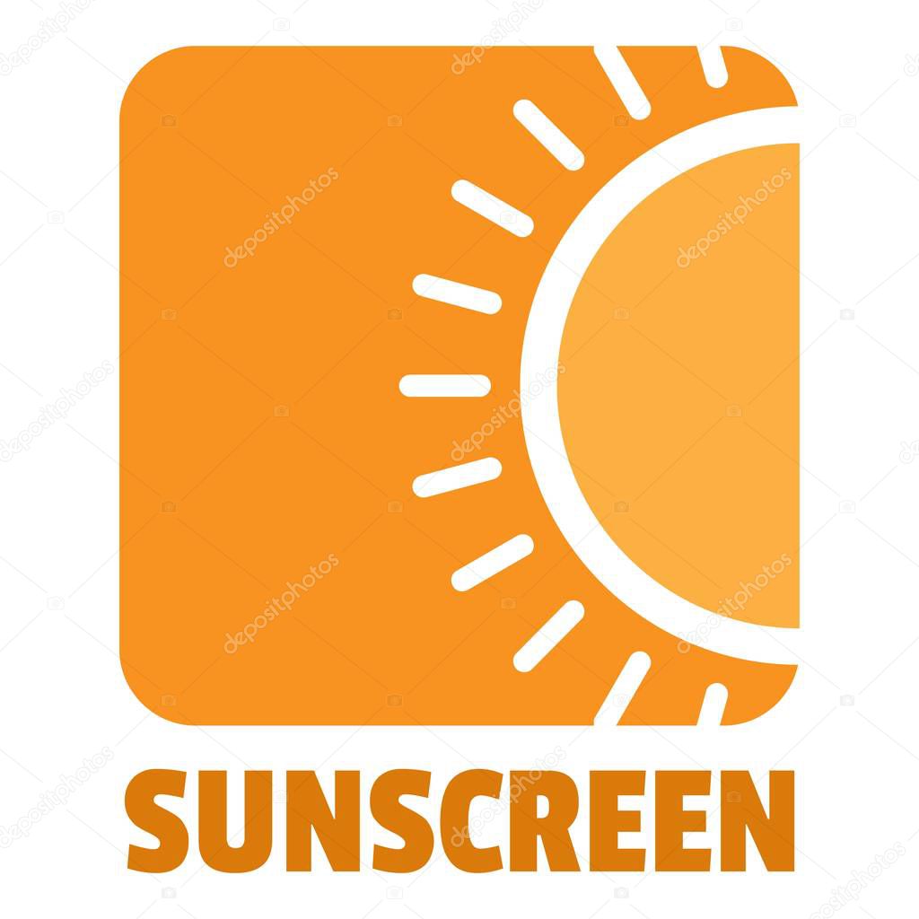 Sunscreen logo. Flat illustration of sunscreen vector logo for web design