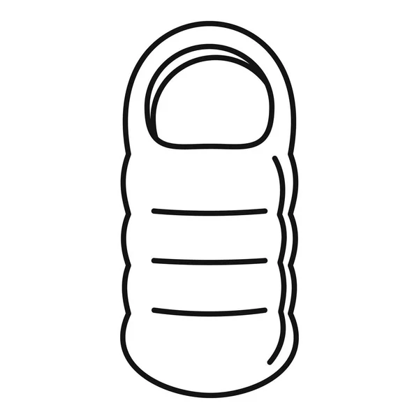 Icône de sac de couchage, style contour — Image vectorielle