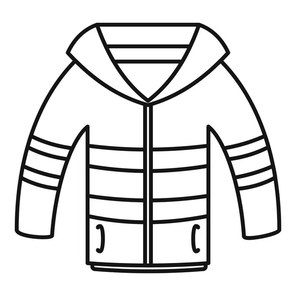 Ikon jaket musim dingin, gaya garis luar - Stok Vektor