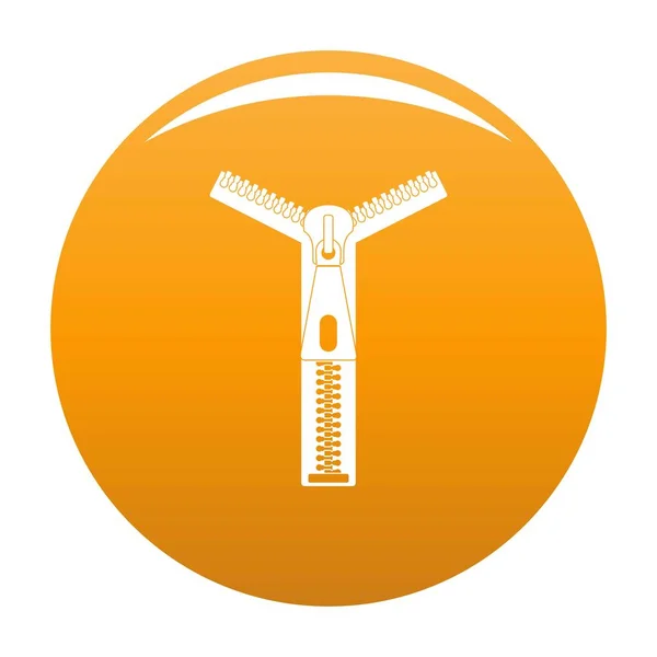Aperto zip icona vettore arancione — Vettoriale Stock