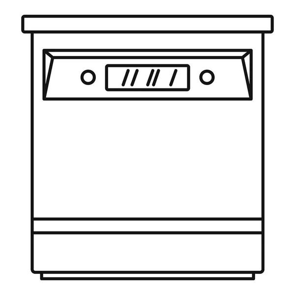 Icona lavastoviglie chiusa, stile contorno — Vettoriale Stock