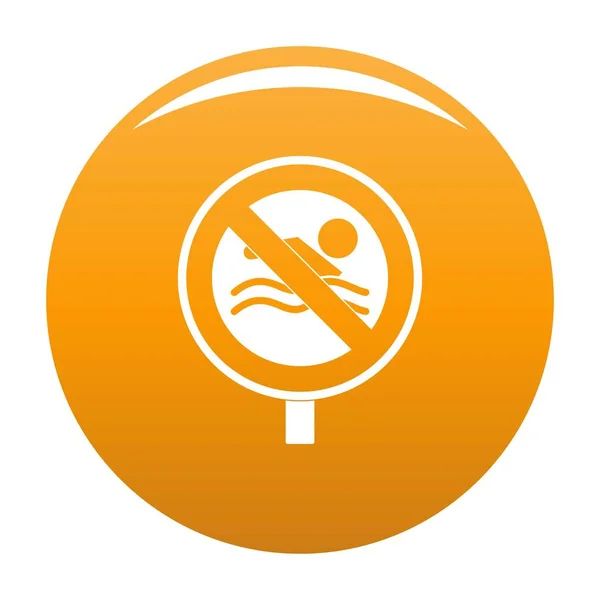 No swimming icon vector orange — Stock Vector