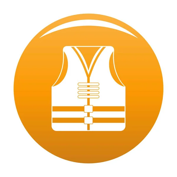 Colete de resgate ícone vetor laranja — Vetor de Stock