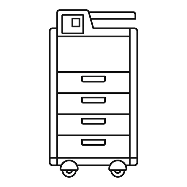 Großes Bürodrucker-Symbol, Umrissstil — Stockvektor