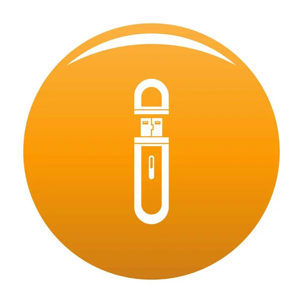 USB flash drive icono vector naranja — Vector de stock
