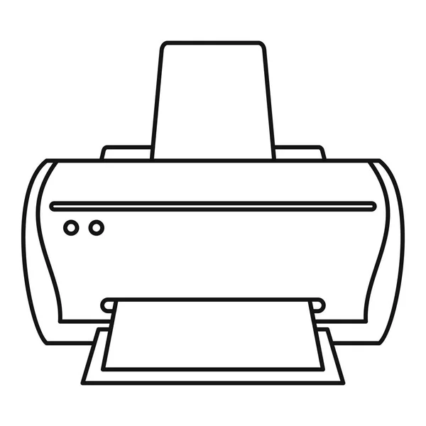 Icono de impresora de marca, estilo de esquema — Vector de stock
