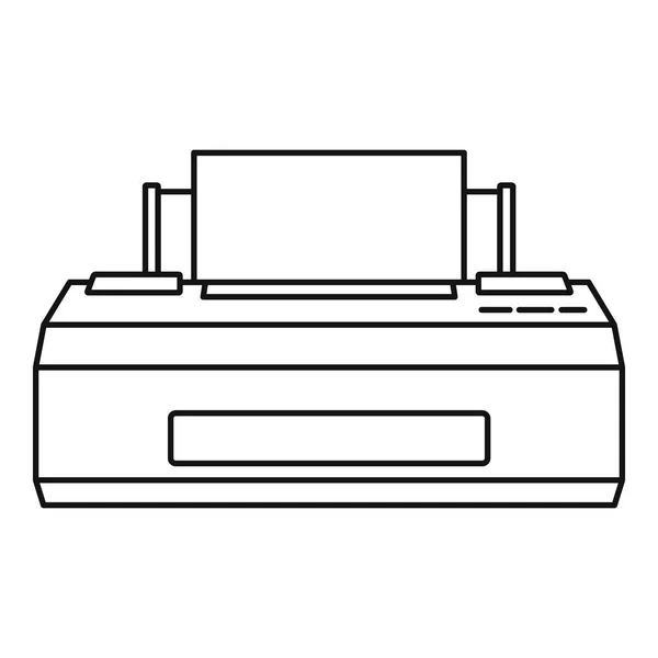 Icône ancienne imprimante, style contour — Image vectorielle