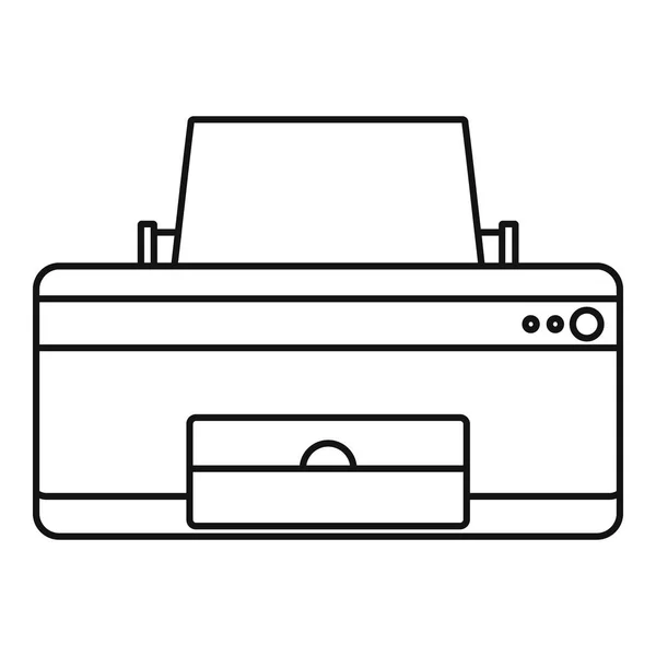 Значок домашнего принтера, стиль контура — стоковый вектор